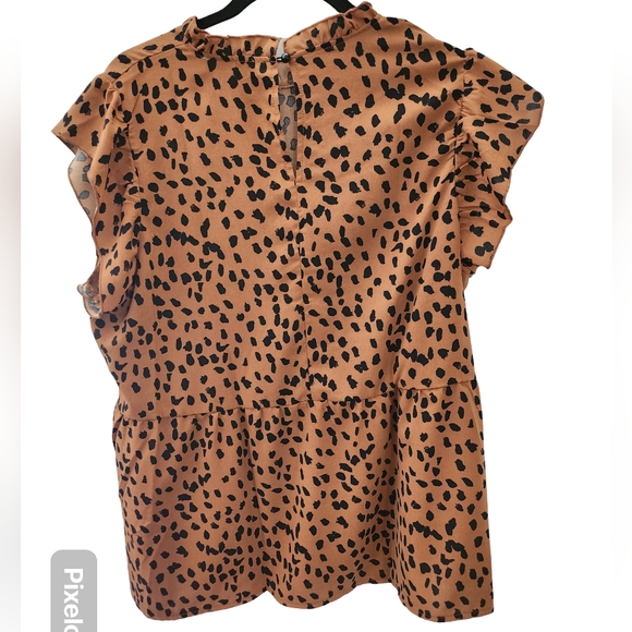 Cheetah Print Blouse, XXL - Picture 2 of 4